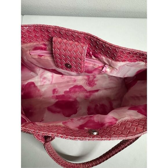 Pink Large Capacity PU Portable Shoulder Bag Tote - Picture 7 of 15